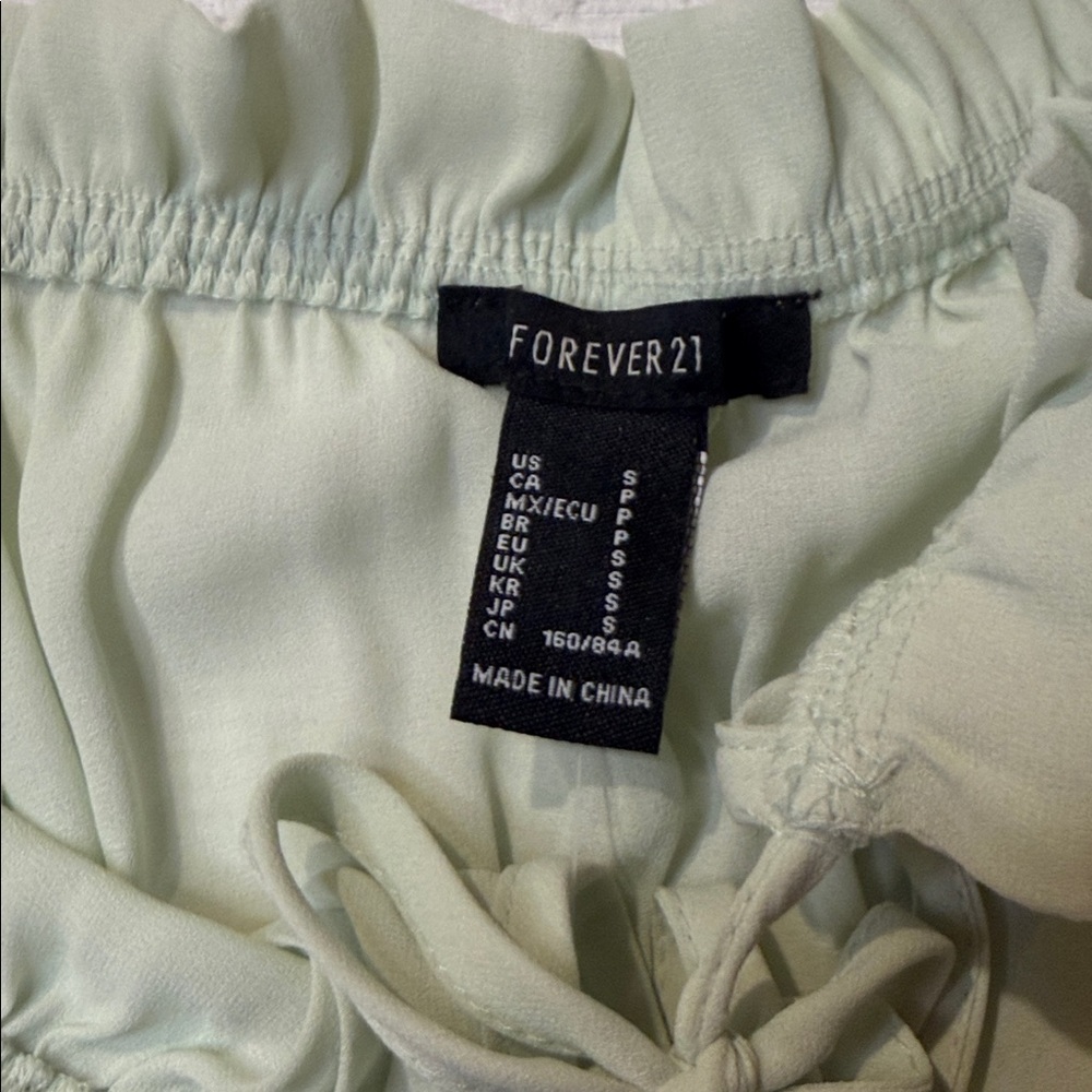 Forever 21 Off Shoulder Seafoam Maxi Dress Small Sheer Wrap NWT - Picture 11 of 14